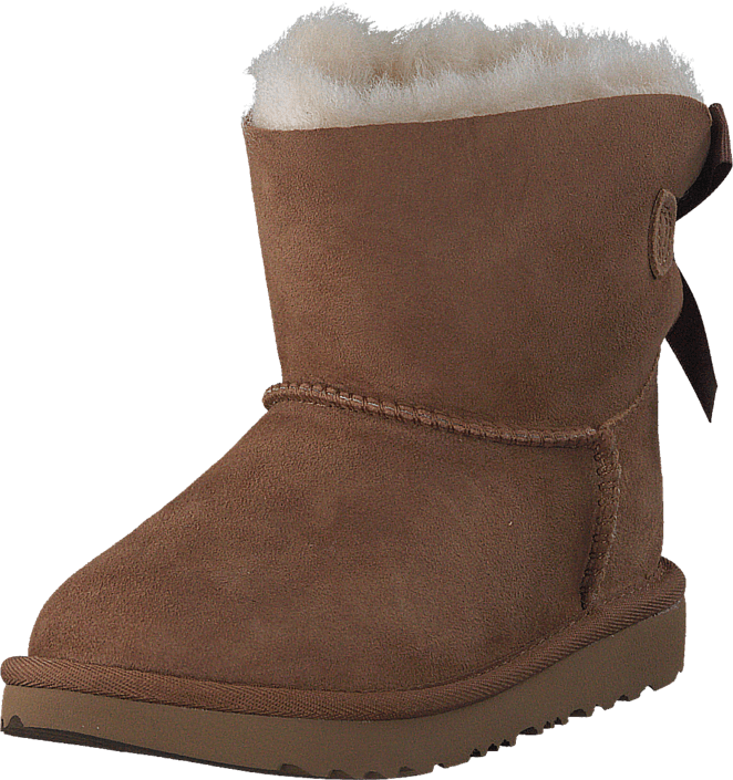 Ugg Australia Mini Bailey Bow Ii Kids Chestnut 60029-35 - Shoe (662x705), Png Download