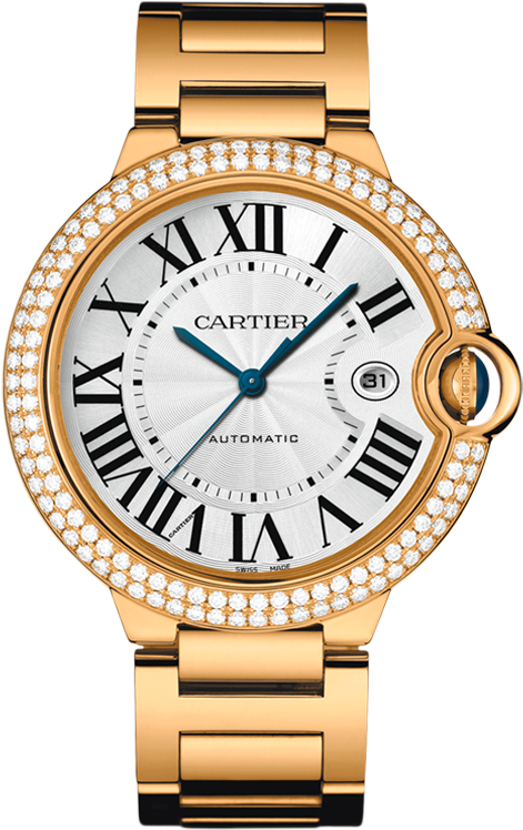 Cartier Ballon Bleu - Cartier Ballon Bleu Rose Gold Diamonds (1000x1000), Png Download