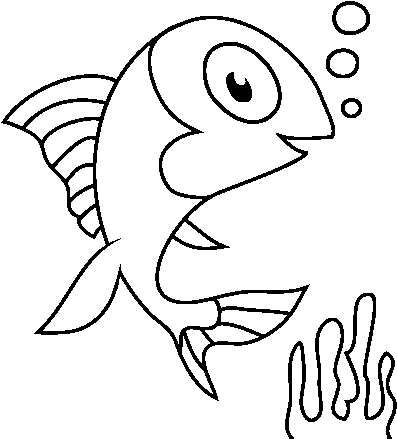 Download HD Sea Fish Coloring Page - Pez En El Mar Transparent PNG ...