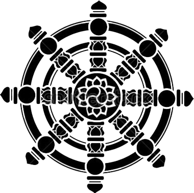Wheel Of Dharma Png Clipart - Dharma Chakra (380x379), Png Download
