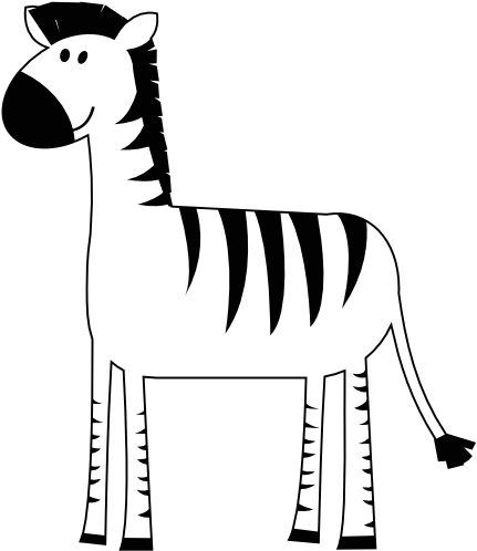 Colorful Animal Zebra 555px 34 - Zebra Black And White Clipart (555x555), Png Download