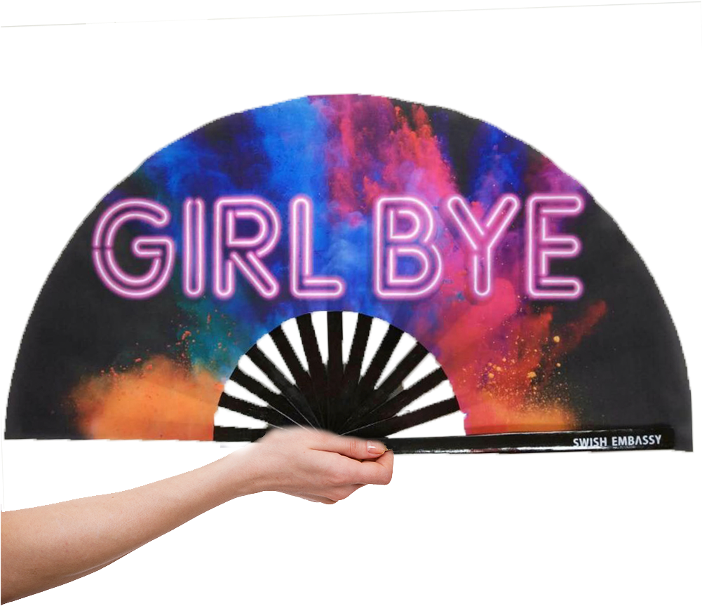Girl Bye Fans Swish Embassy - Hand Fans (1000x1000), Png Download