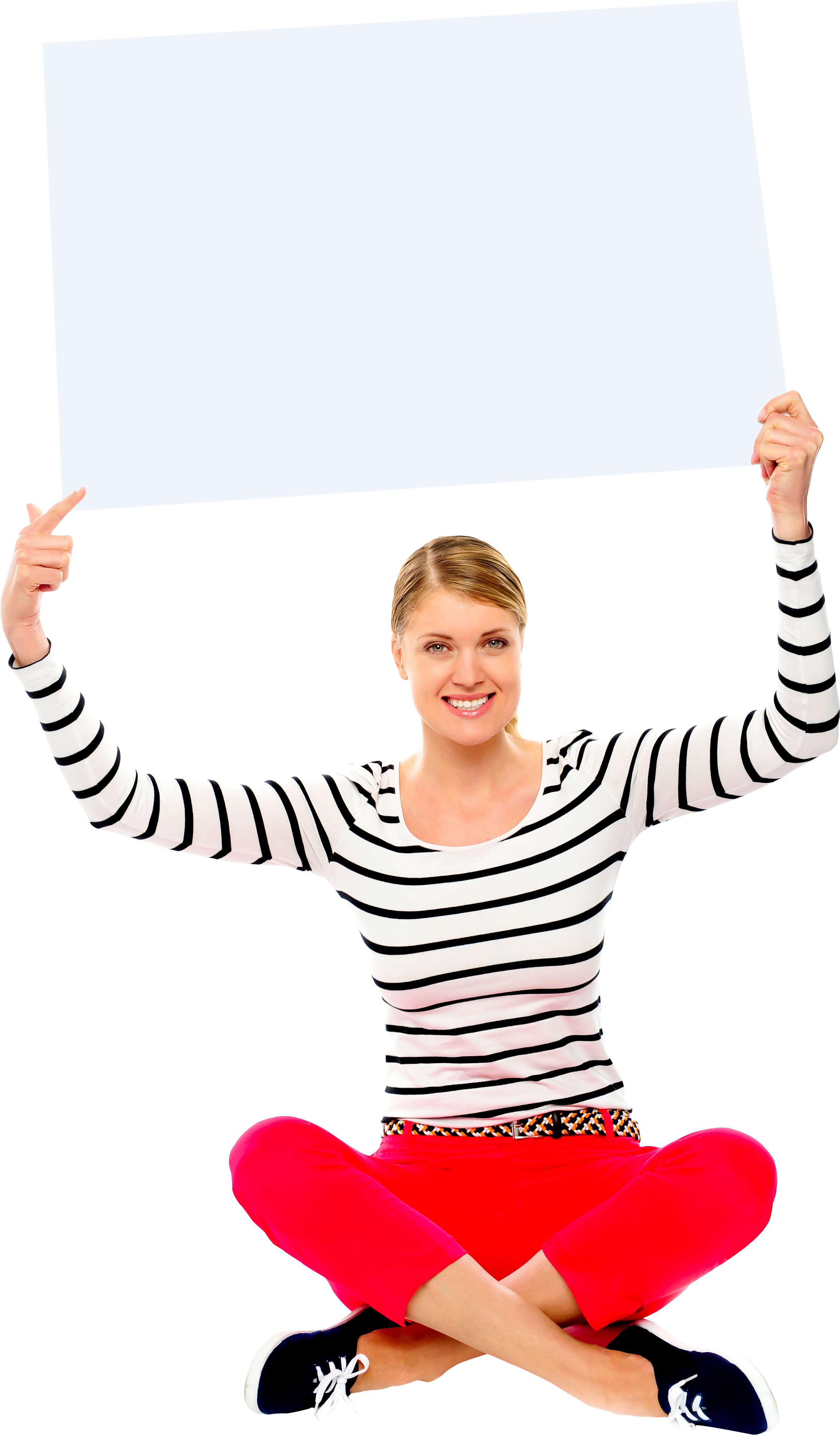 Girl Holding Banner Png Image - Hand Holding Banner Png (3100x4270), Png Download