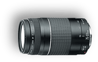 Canon Ef 75-300mm F/4-5.6 Iii Telephoto Zoom Lens For (400x340), Png Download