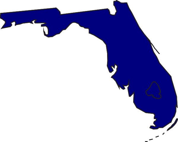 Blue Florida Clip Art (600x478), Png Download