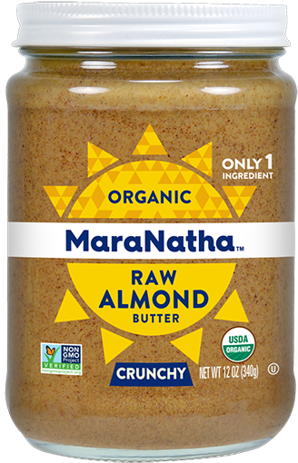 Organic Raw Crunchy Almond Butter - Maranatha Organic Peanut Butter 16oz (330x521), Png Download