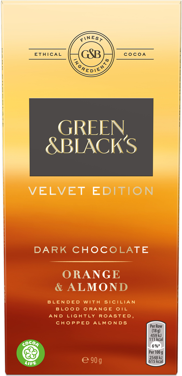 Green & Black's Orange & Almond - Green And Blacks Velvet (1200x1200), Png Download