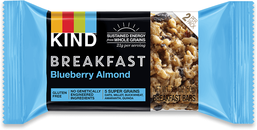 Blueberry Almond - Kind Bar Almond Butter (1334x564), Png Download