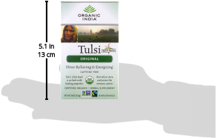 Organic India Tulsi Holy Basil Herbal Supplement Infusion - Organic India - Tulsi Original Tea - 6 X 18 Tea Bags (400x400), Png Download