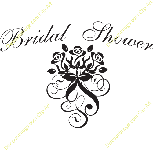 Bridal Shower Rose Swirls - Bridal Shower Clipart Png (500x500), Png Download