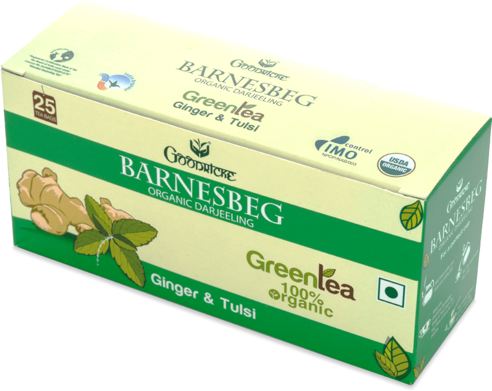 Barnesbeg Tea Bags Ginger & Tulsi - Box (2133x2133), Png Download