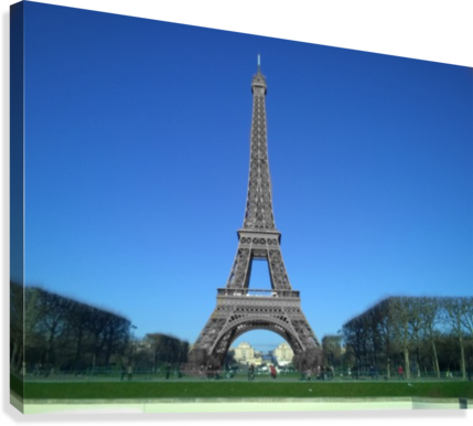 Eiffel Tower Paris Black And White With Color Canvas - Eiffel Tower (429x386), Png Download