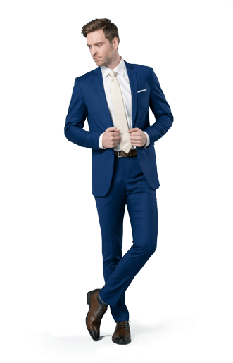 Blue Men Suit Png (343x515), Png Download