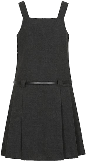 Charcoal Grey School Pinafore - Dress (422x560), Png Download