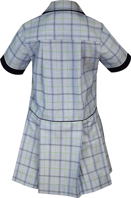 School Uniform Dress Back View - School (498x754), Png Download