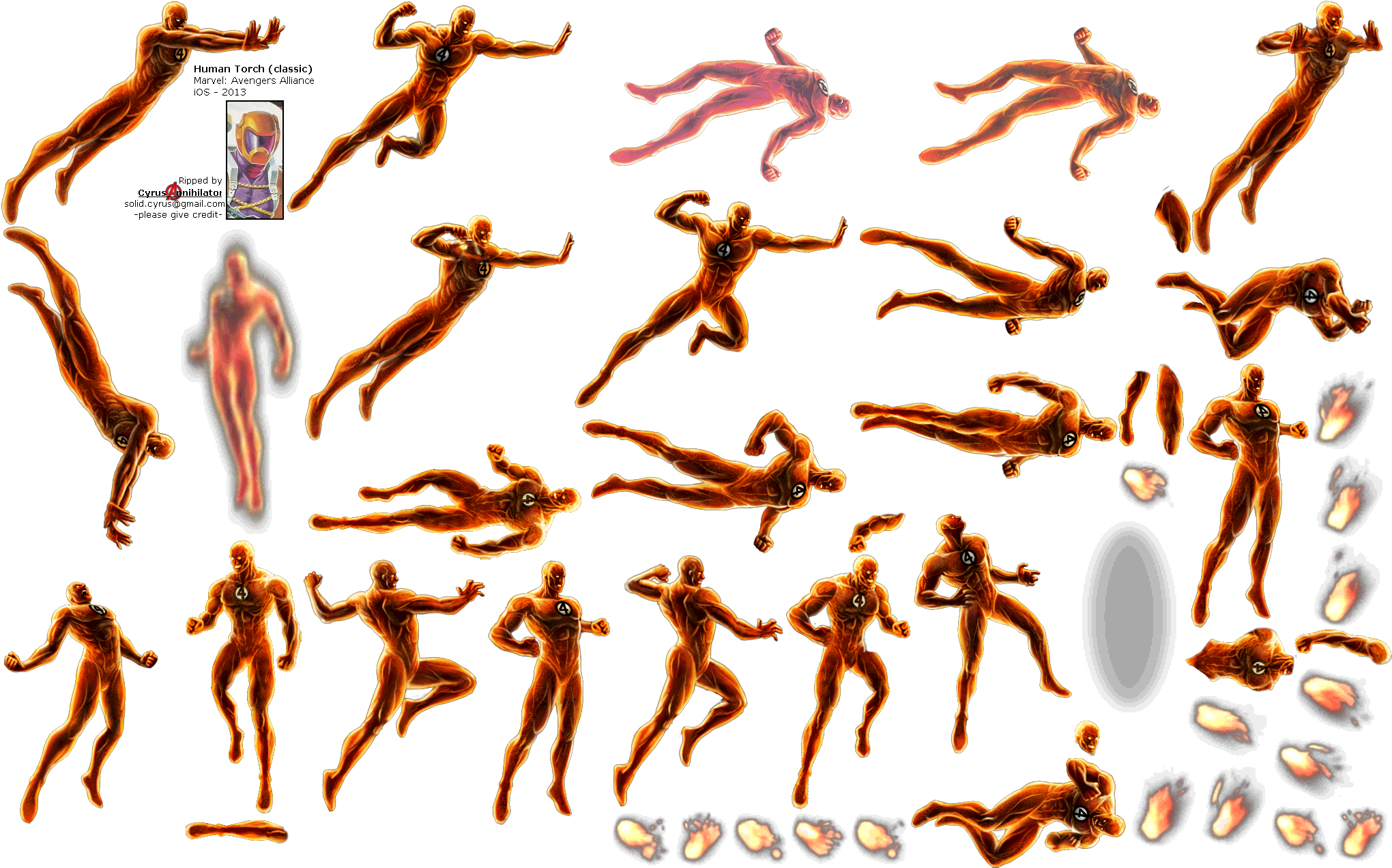 Download Human Torch Png Clipart For Designing Projects - Human Torch Sprite (1000x626), Png Download