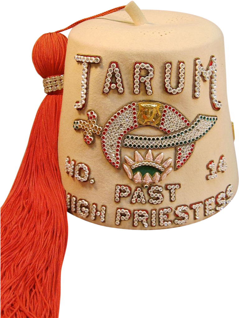 Vintage Ladies Shriner Jarum High Priestess Fez Embroidered - Hat (1023x1023), Png Download