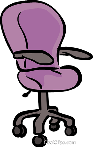 Office Chair Royalty Free Vector Clip Art Illustration - Office Chair Clipart Png (303x480), Png Download