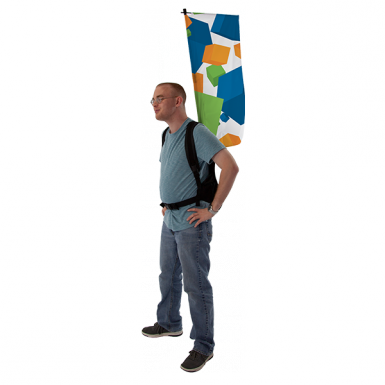 Promotional Backpack Flag In - Advertising (385x385), Png Download