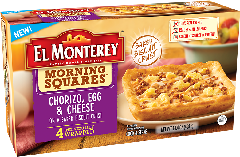 Click To Zoom - El Monterey Morning Squares, Cheese, Egg, Sausage (800x526), Png Download