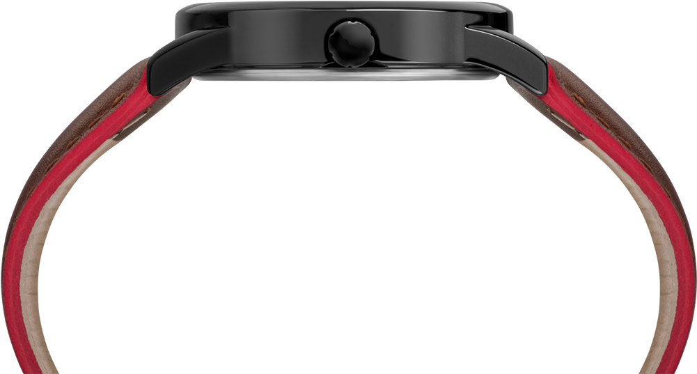 Easy Reader Color Pop 38mm Leather Strap Watch Black/brown - Watch (1000x1200), Png Download