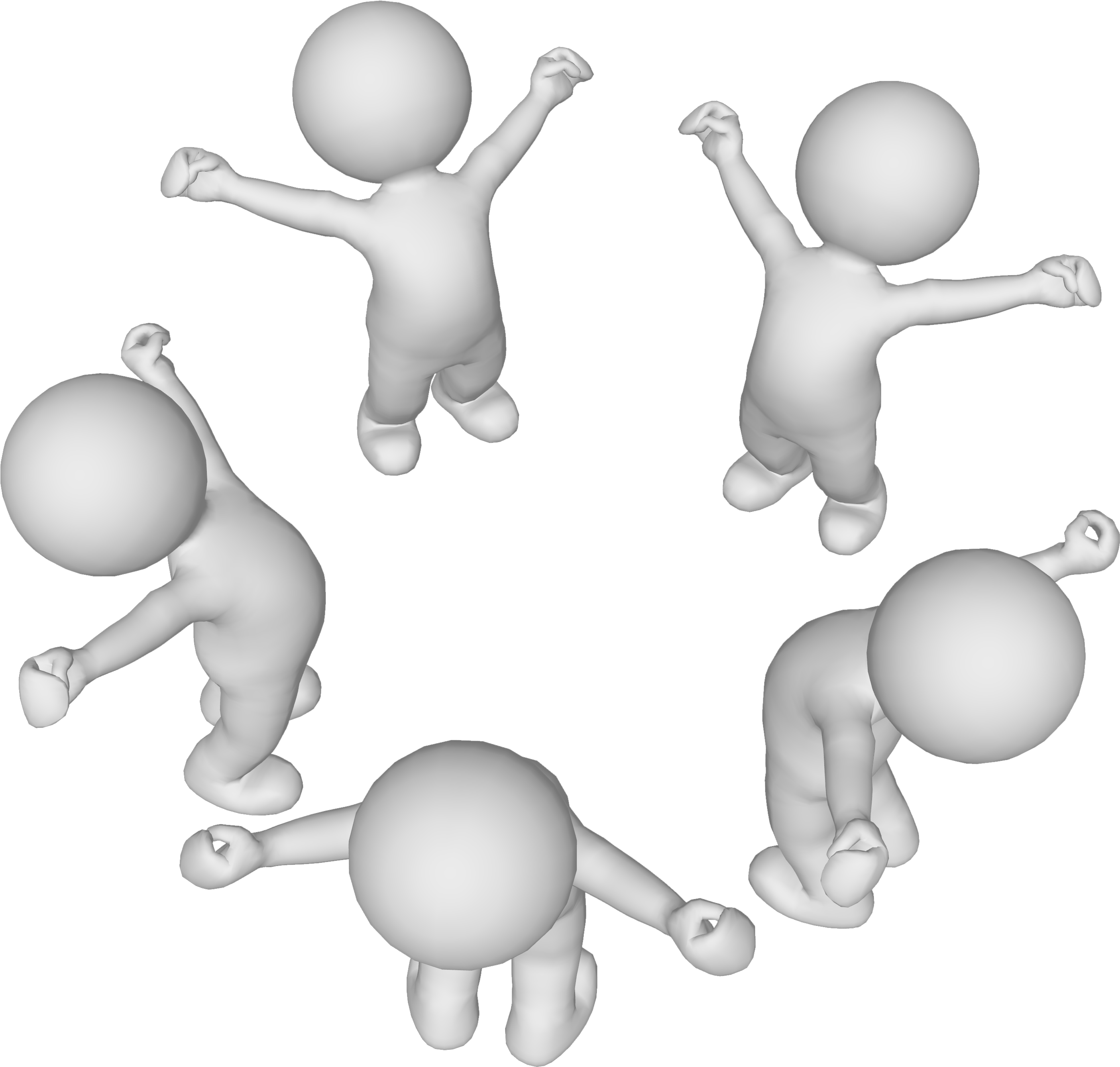 Man Cheerful - 3d White People Png (3000x3000), Png Download