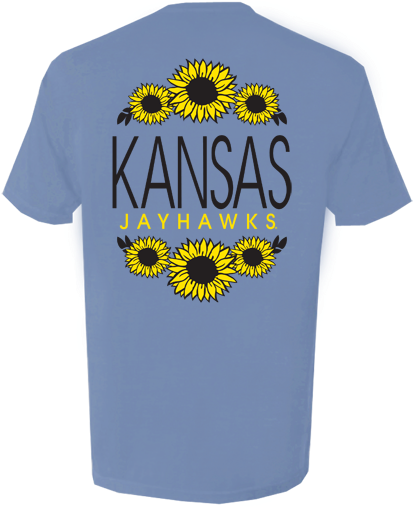 Kansas Jayhawks Sunflower Border Design Comfort Colors - Active Shirt (720x540), Png Download