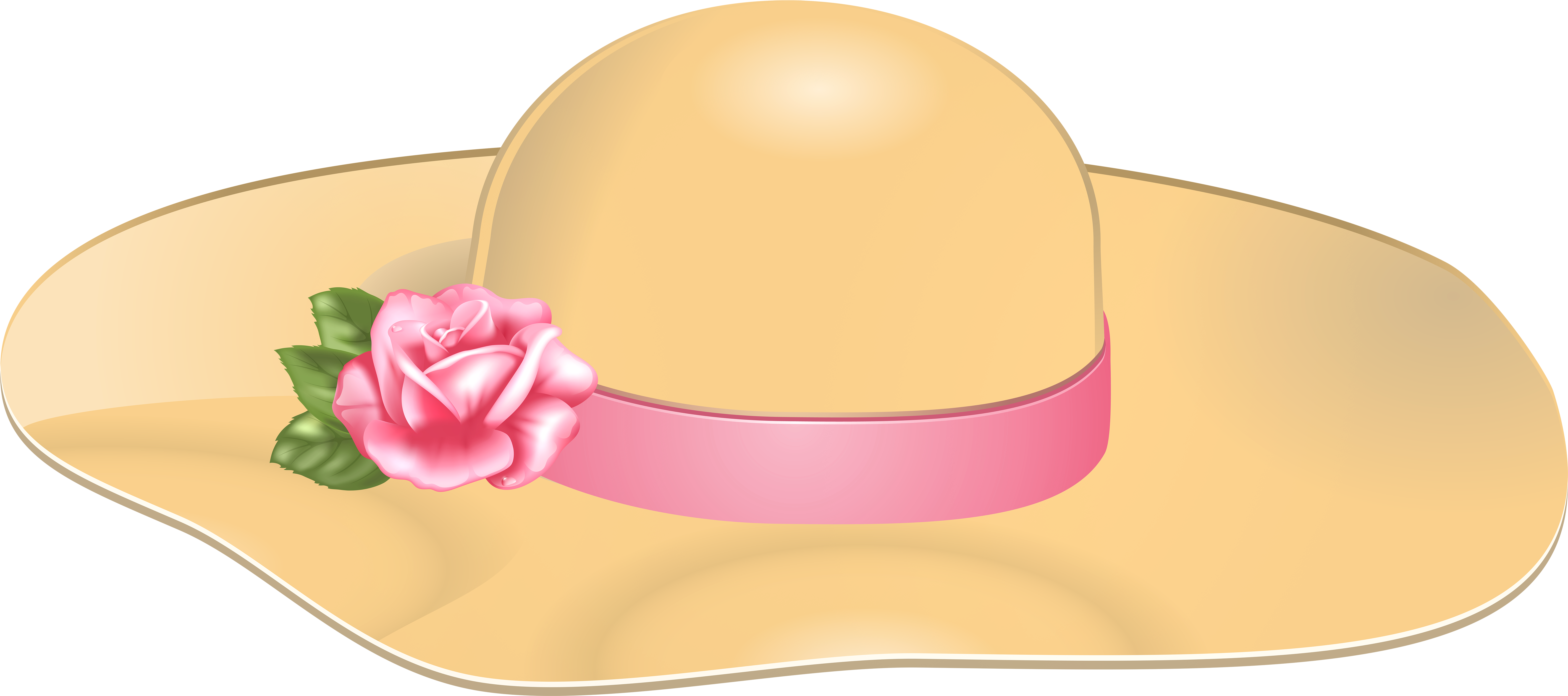 Ladies Hat With Ribbon Clipart (7000x3181), Png Download