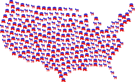 United States Of America Diwali - Democrat Party Donkey Flip Flops (562x340), Png Download