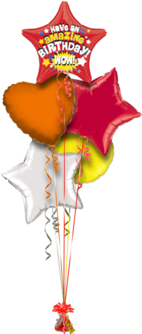 Amazing Birthday Star Birthday Balloon - Anagram International Hx Amazing Birthday Balloon, (286x686), Png Download