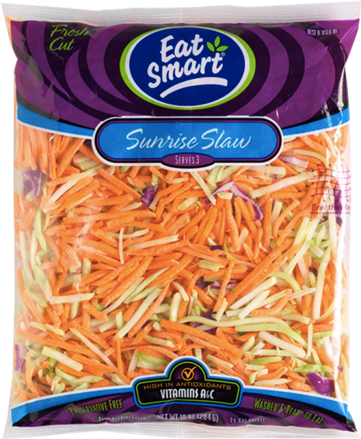 Eat Smart Broccoli Slaw - 12 Oz Bag (527x748), Png Download