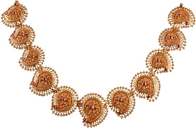 Chettinadu Design Gold Necklace - Wood Beads Necklace (700x489), Png Download