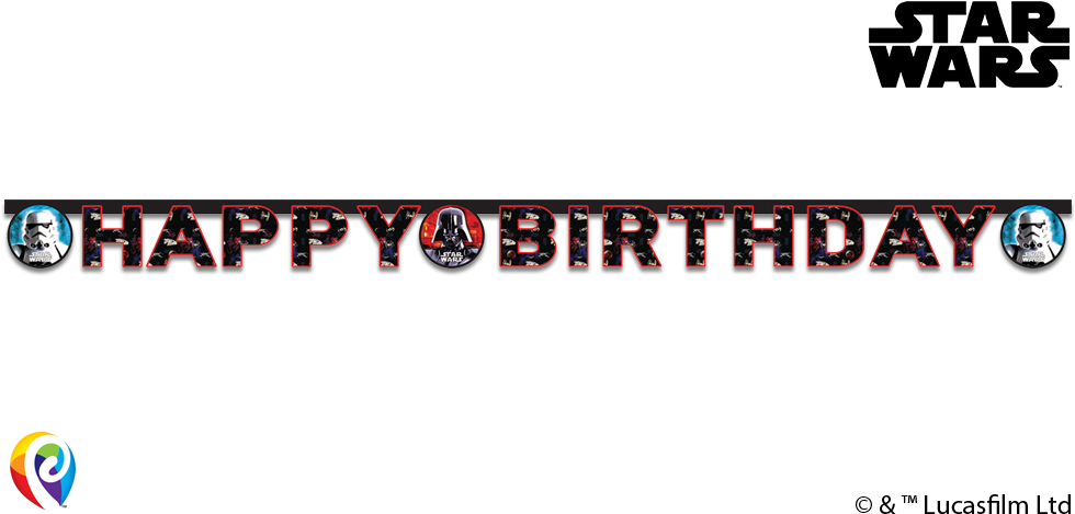 Classic Star Wars Jointed Letter Banner - Star Wars (1000x500), Png Download