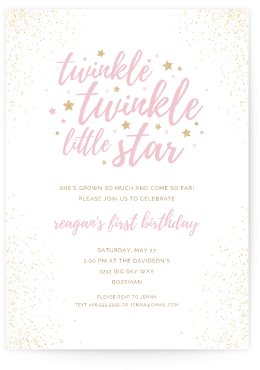 Twinkle Twinkle Little Star Birthday Invitation - Birthday (400x400), Png Download