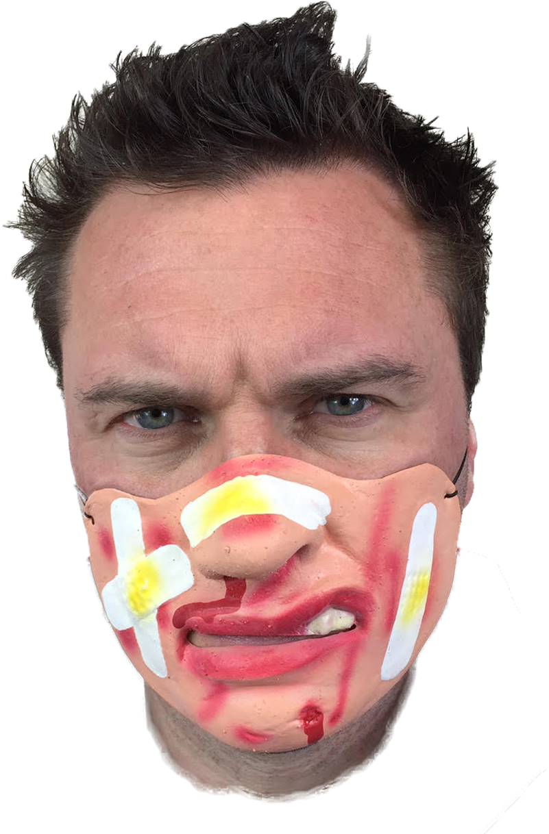 Plaster Half Face V=1473255062 - Face (1006x1261), Png Download