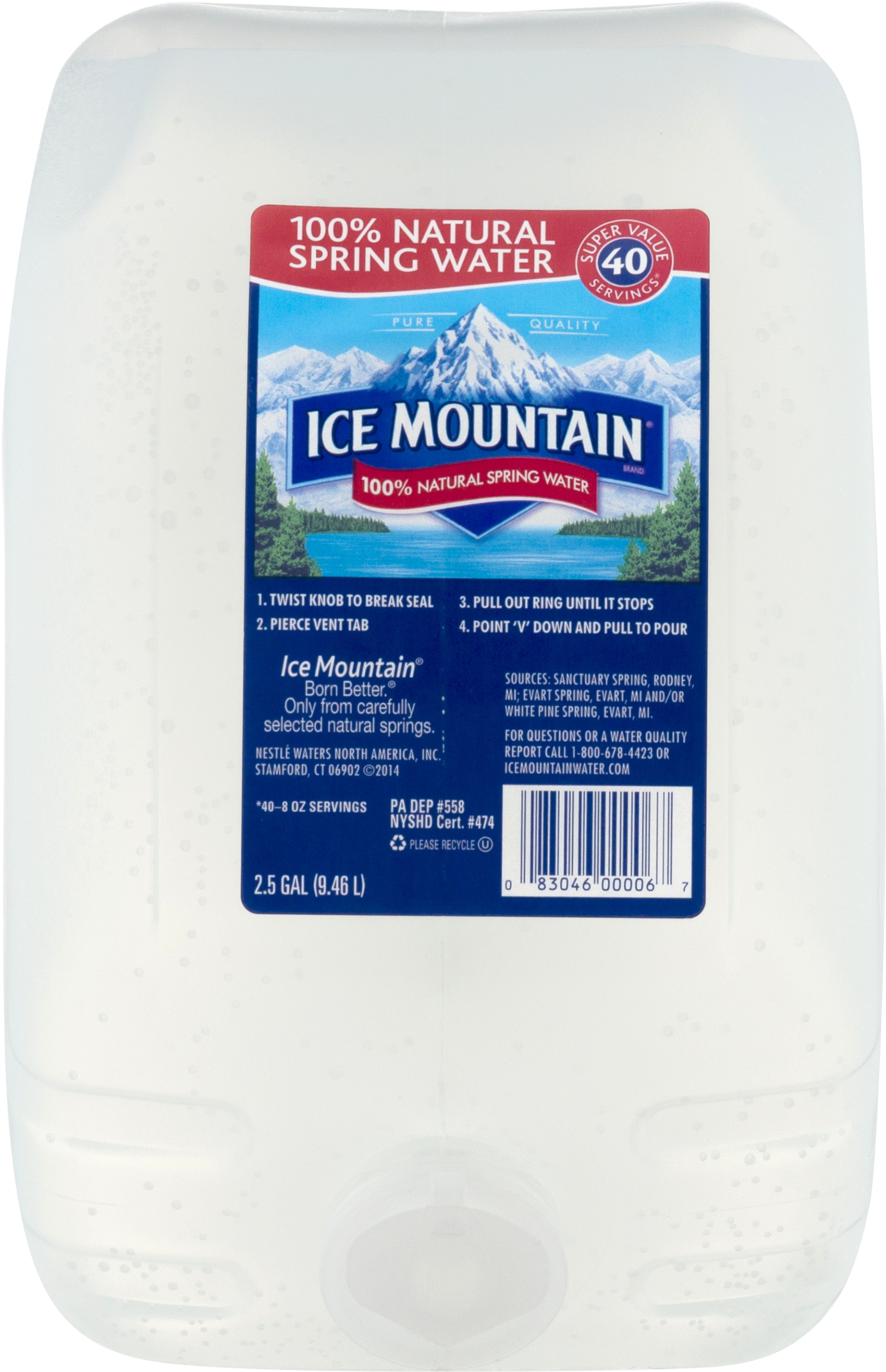 Open Ice Mountain 2.5 Gallon (1800x1800), Png Download