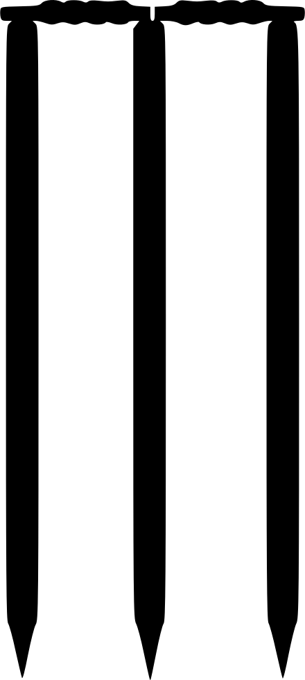 Png File - Cricket Stumps Black And White (440x980), Png Download