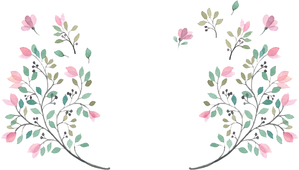 Green Leaves And Small Flowers Beautiful Hd Hand Painted - Bouganvillawatercolor-papier-teller 8 Papierteller (1024x1024), Png Download