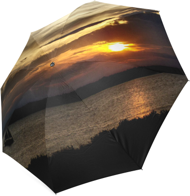 Boat Sunset Umbrella Foldable Umbrella - Umbrella (500x500), Png Download