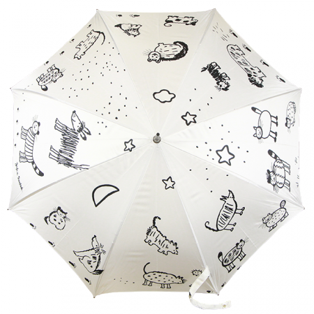 Chats & Chiens - Regenschirm Katze Und Hund (tissage Moutet) (450x450), Png Download