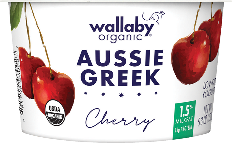 Wallaby Cherry Organic Greek Low Fat Yogurt - Wallaby Organic Greek Yogurt Vanilla Bean (800x502), Png Download