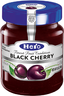 Black Cherry - Hero Premium Fruit Spread, Black Cherry - 12 Oz Jar (600x412), Png Download