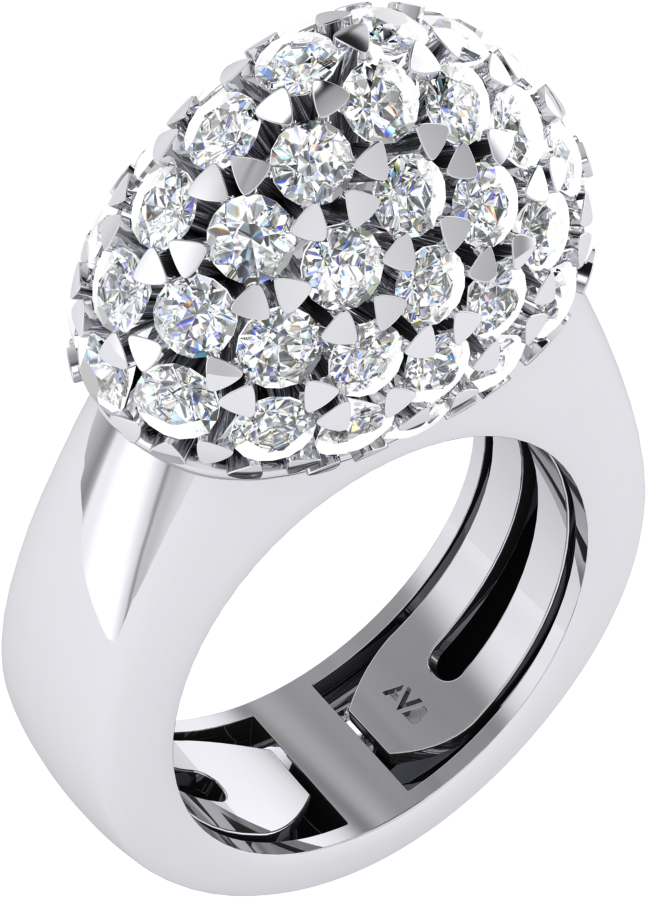 Custom Made Golden Ring With Diamonds - Pre-engagement Ring (1200x1200), Png Download