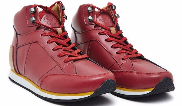 Royal Enfield Gt Mid Top Shoe Red3 - Shoe (1050x350), Png Download