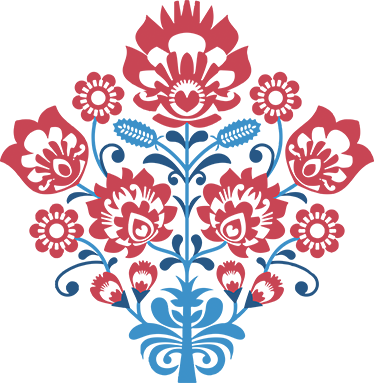 Tri-colour Flower Sticker - Des Pologne Des Fleur (374x383), Png Download