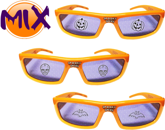 Mix Of Plastic Spooky Specs - Mighty Tronics 3d Plastic Glasses, Spooky Specs, Jack-o-lantern (560x440), Png Download