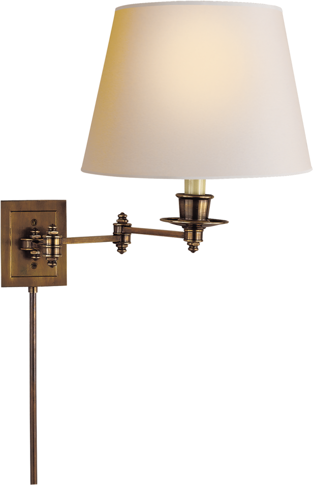 Lamp Lighting Swing Arm Wall Lamp Mounted Mount Gold - Visual Comfort S2000hab-np Studio Swing Arm Lights/wall (970x970), Png Download