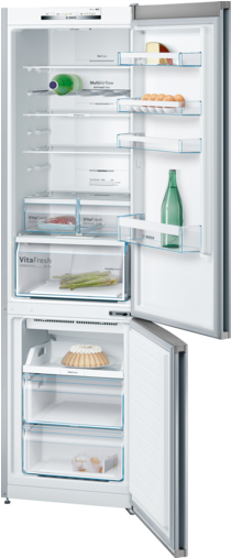 Bosch Kgn39vl3ag Freestanding Fridge Freezer Stainless (900x506), Png Download