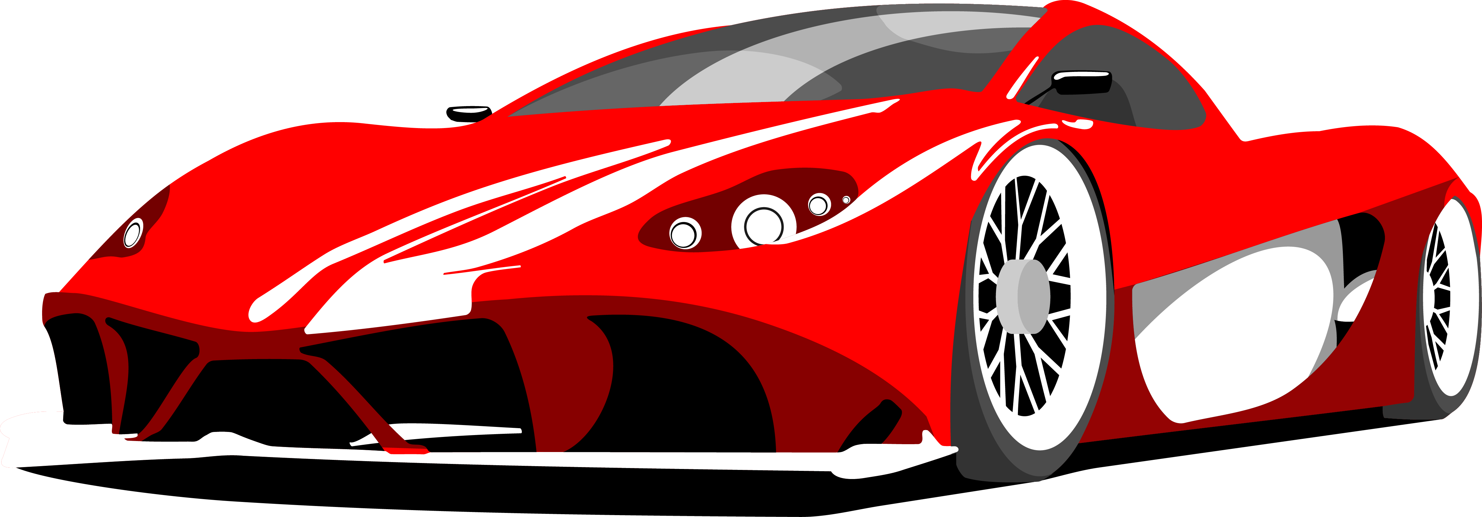 Drawn Ferrari Sports Car - Ferrari (4717x1647), Png Download