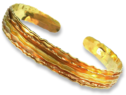 18k Gold Open Bracelet - The Melting Walls (450x450), Png Download
